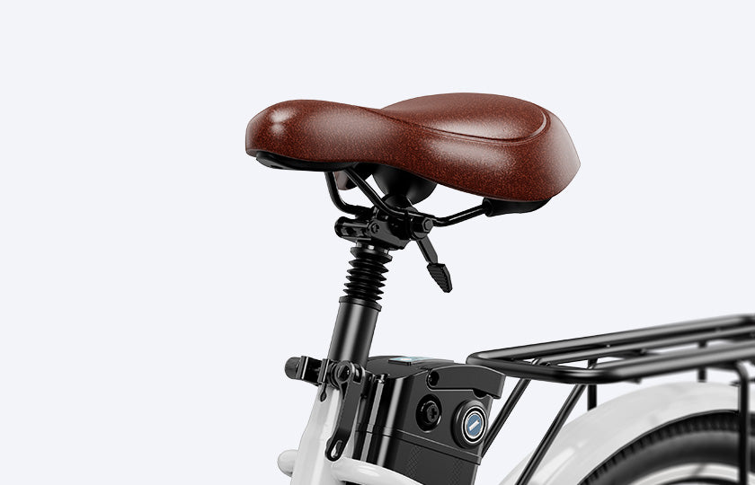 Close-up view of shock absorbing seat