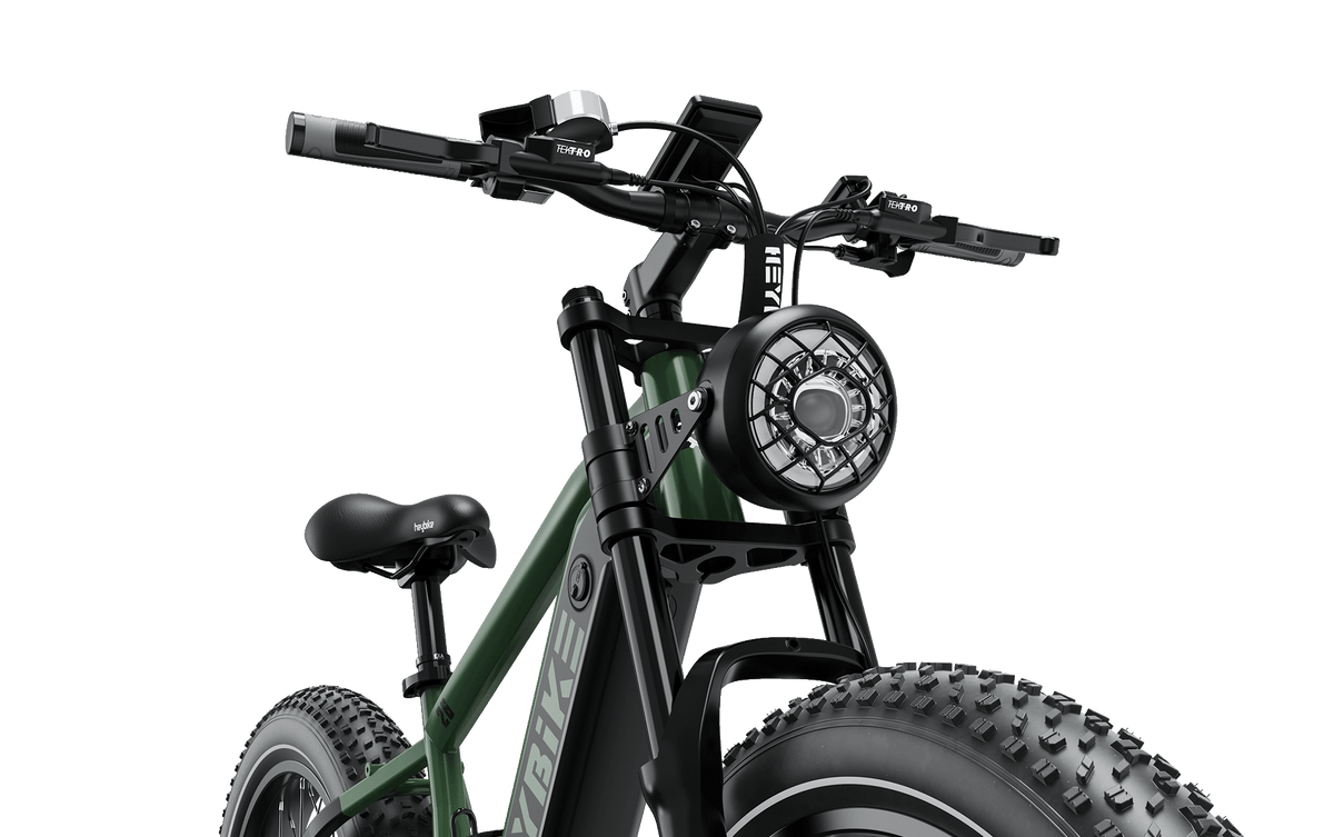 close-up view of Brawn ebike headlight