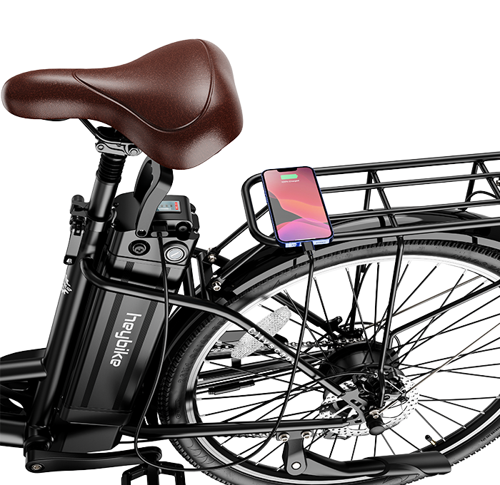 Charge cellphone via the USB port of the e-bike battery