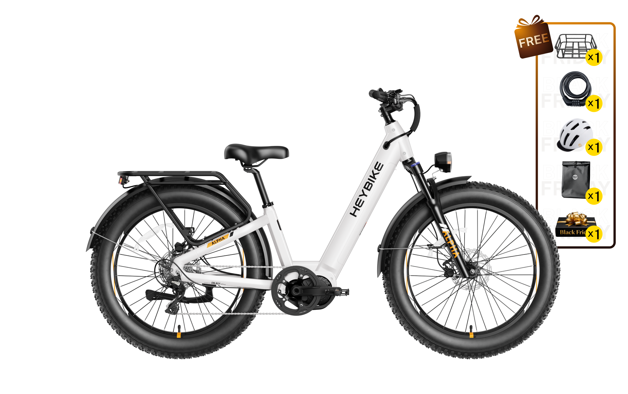 ALPHA All-Terrain Ebike Mid-Drive Fat Tire Ebike Heybike