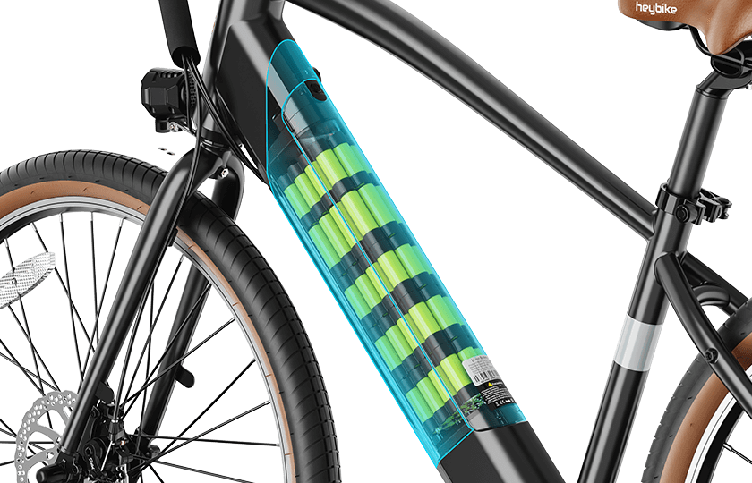 View-up view of removable ebike battery