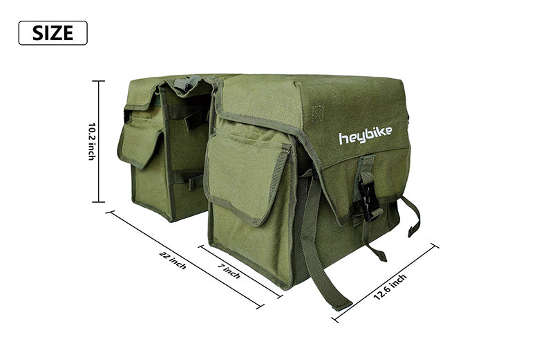 The size detial of green saddle bag