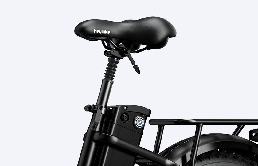 Close-up view of shock absorber seat, black color