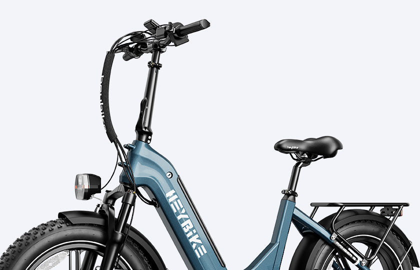 Close-up view of step-thru ranger-s ebike