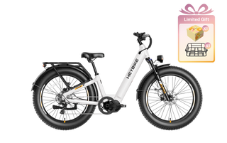 ALPHA All-Terrain Ebike | Mid-Drive Fat Tire Ebike | Heybike Step-Through (Pearl White) ALPHA All-Terrain Ebike | Mid-Drive Fat Tire Ebike | Heybike Step-Through (Pearl White)