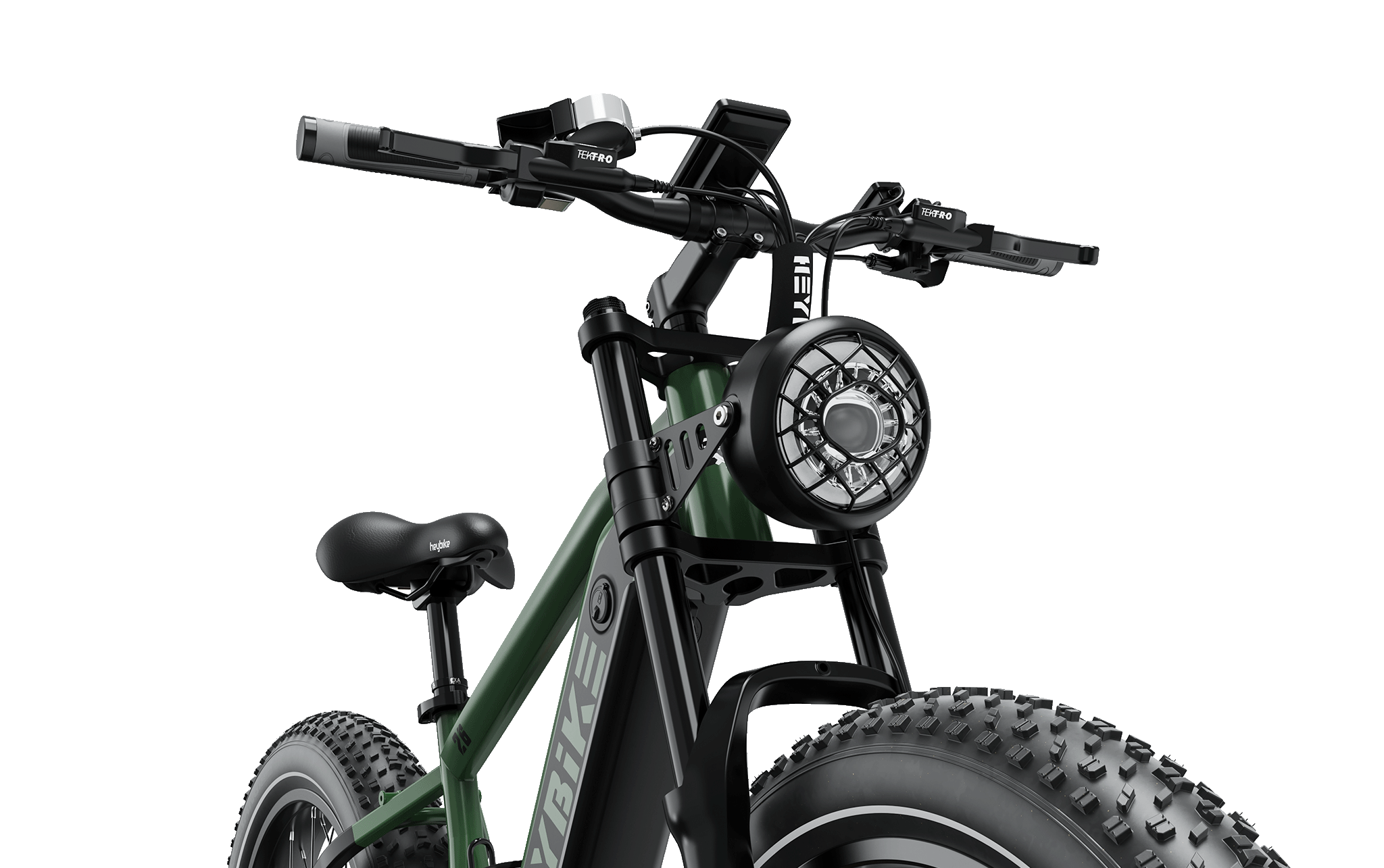 close-up view of Brawn ebike headlight