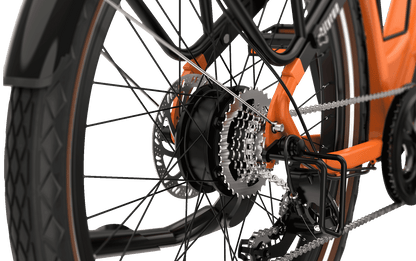 Close-up view of Cityrun ebike's hub motor