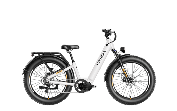 Heybike Saturn 1800W Peak Dual Battery Up to 90 Miles Range Electric Bike, Full Suspension Fat Tire Moped-Style Ebike