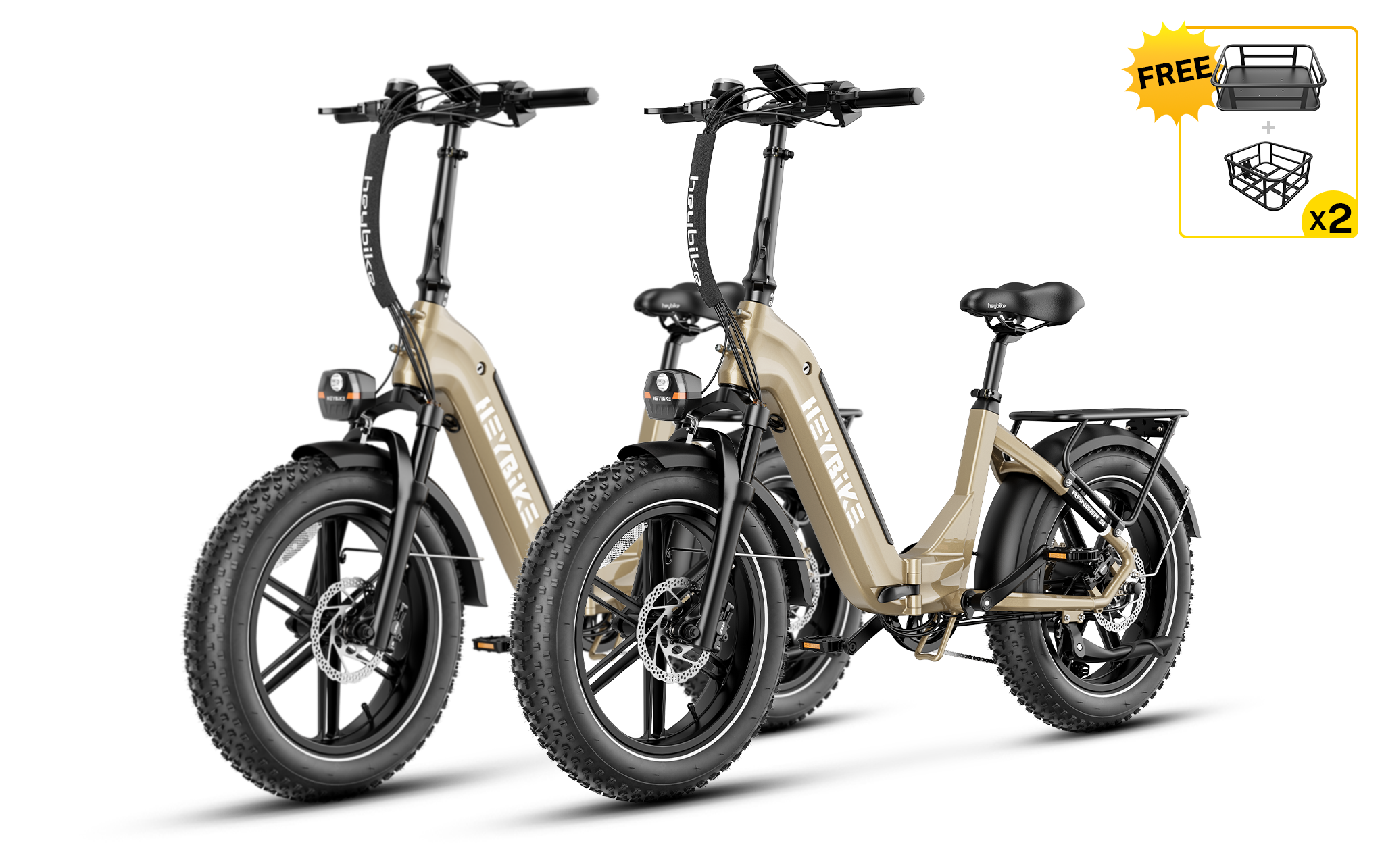 Foldable E Bike Ranger S Heybike Metallic Sand 2