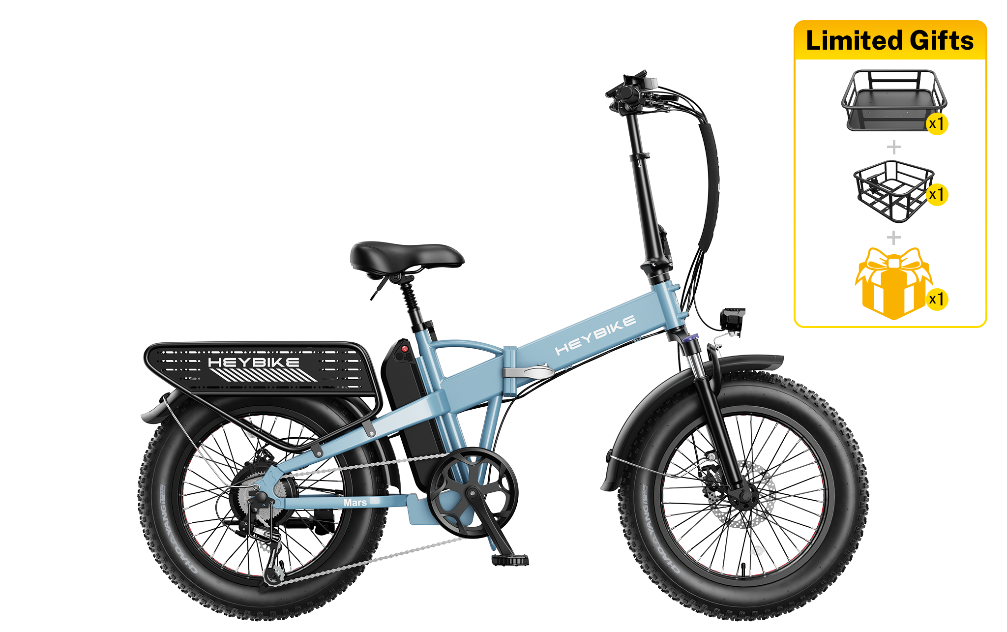 Mars 2.0 Fat Tire Ebike Folding Electric Bike Heybike