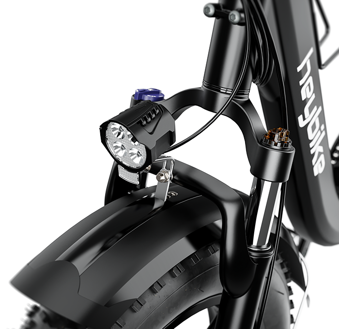 Close-up view of dual front light